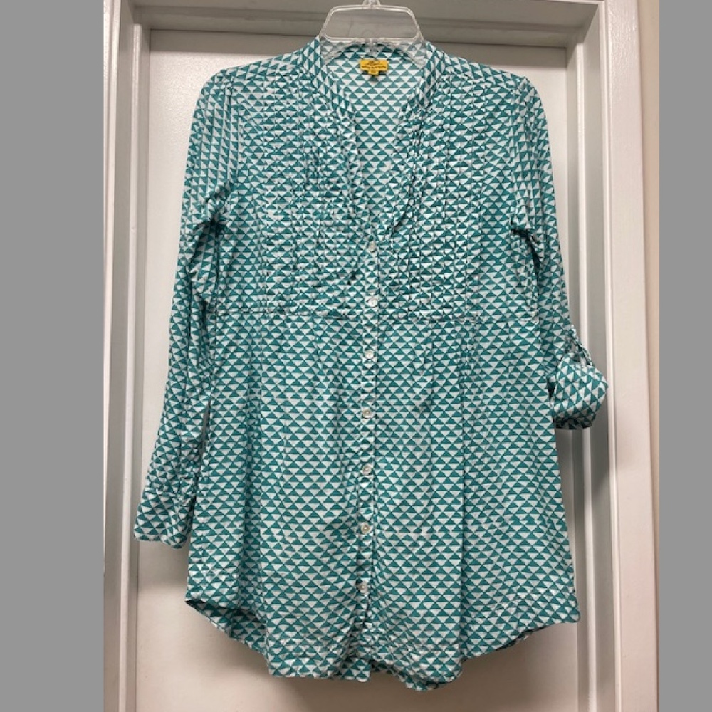 Roberta Roller Rabbit Print Cotton Blouse Tunic Top EUC
